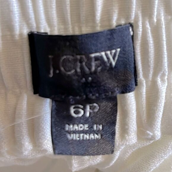 J Crew Factory NWT Petite Linen Cotton Blend Drawstring Pants Size 6P in White - Picture 5 of 6